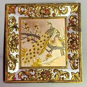 Vintage Linden Music Frame Peacock, Tune: Feelings